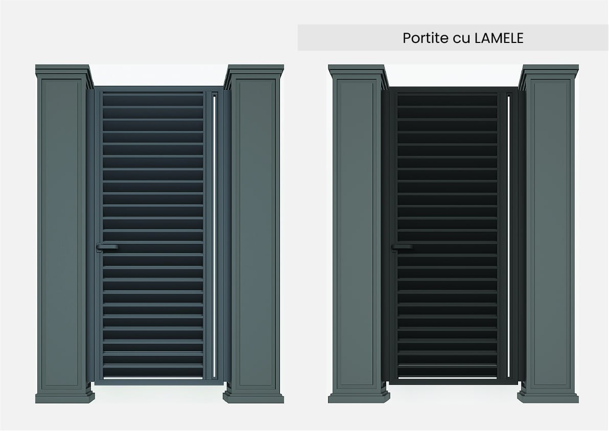 Portițe cu secțiuni decorative și lamele